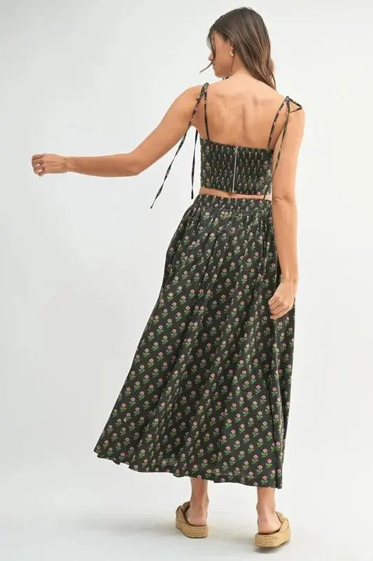 MABLE Floral Crop Top and Skirt Set - Love Salve