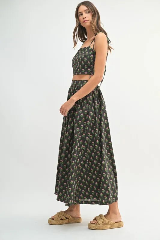 MABLE Floral Crop Top and Skirt Set - Love Salve