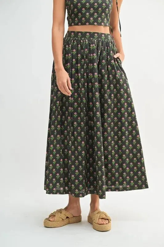 MABLE Floral Crop Top and Skirt Set - Love Salve