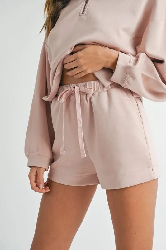 MABLE Half Zip Sweatshirt and Shorts Set - Love Salve
