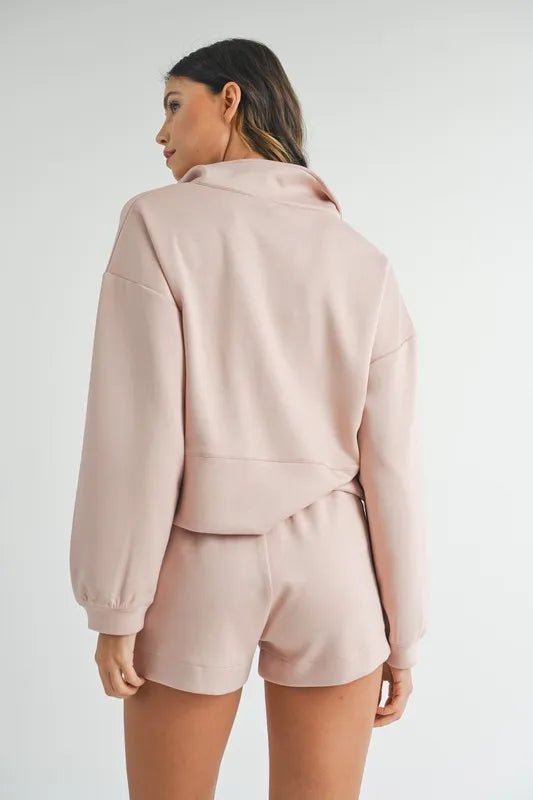 MABLE Half Zip Sweatshirt and Shorts Set - Love Salve