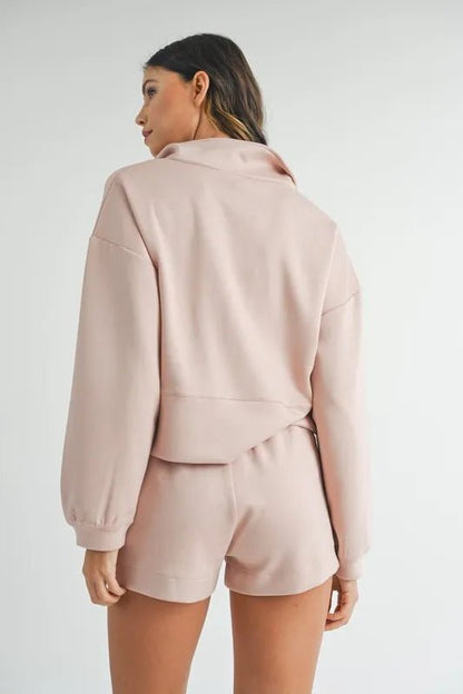 MABLE Half Zip Sweatshirt and Shorts Set - Love Salve