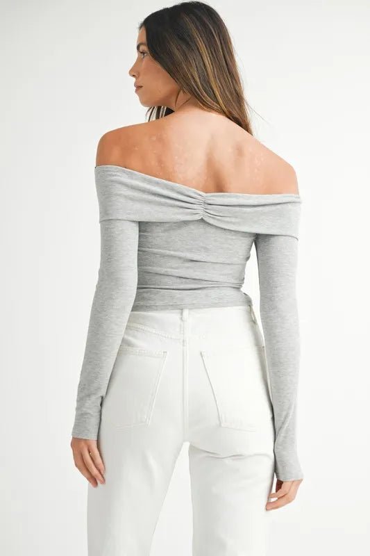 MABLE Off-Shoulder Long Sleeve T-Shirt for Casual Style - Love Salve 