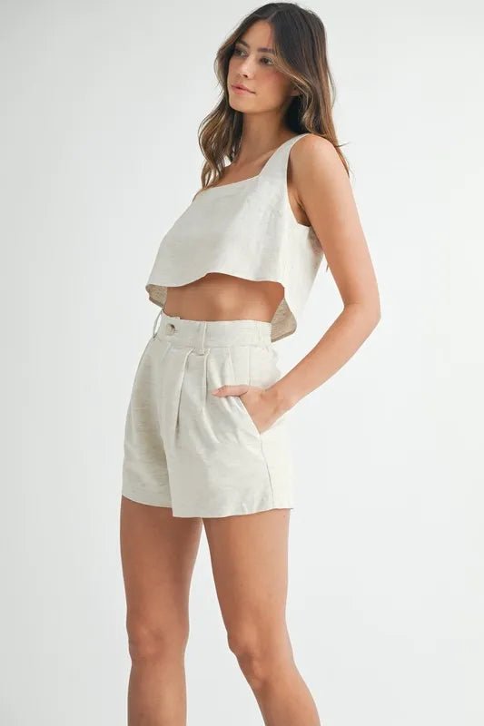 MABLE Sleeveless Crop Top and Shorts Set - Love Salve