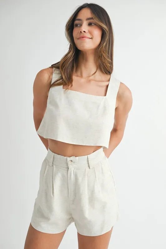 MABLE Sleeveless Crop Top and Shorts Set - Love Salve