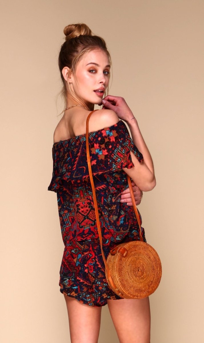 Machado Shorts | Boho Print Silk Shorts with Pockets - Love Salve 