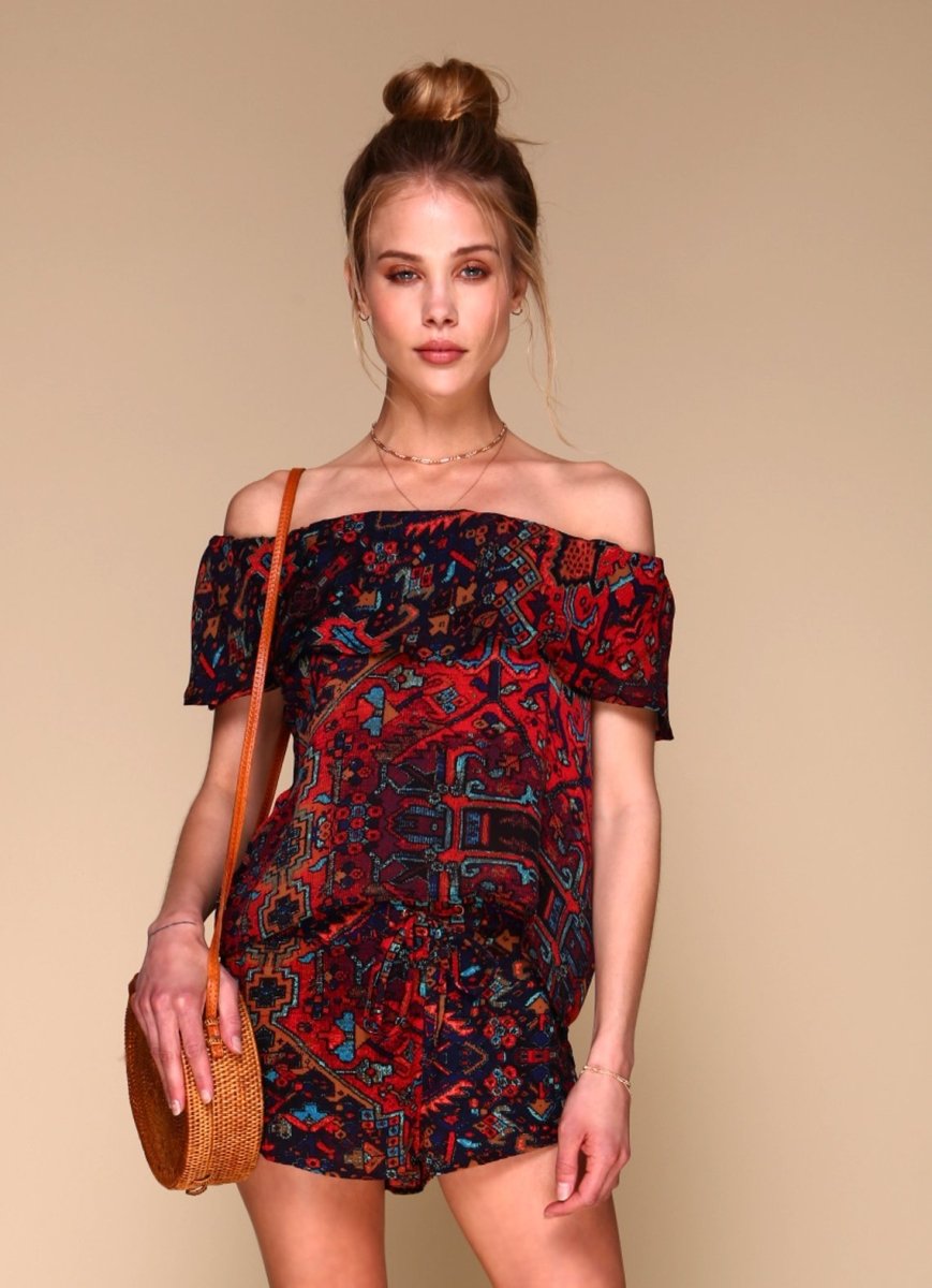 Machado Shorts | Boho Print Silk Shorts with Pockets - Love Salve 