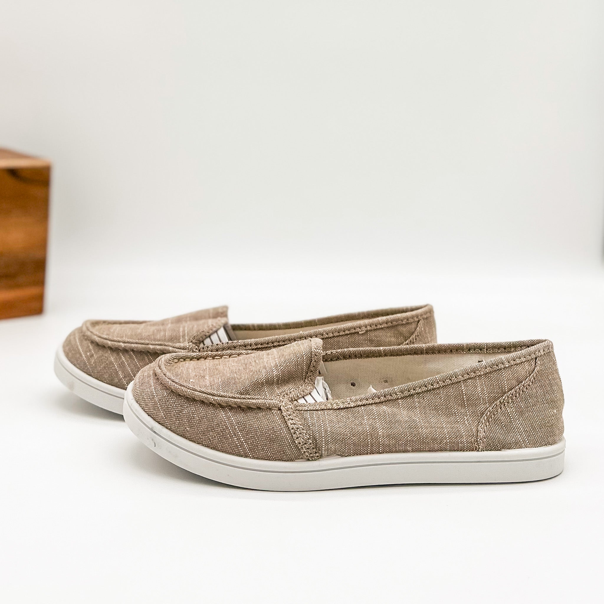 Mackerel Tan Canvas Moc Slip On Sneaker For Women Now Naughty Monkey