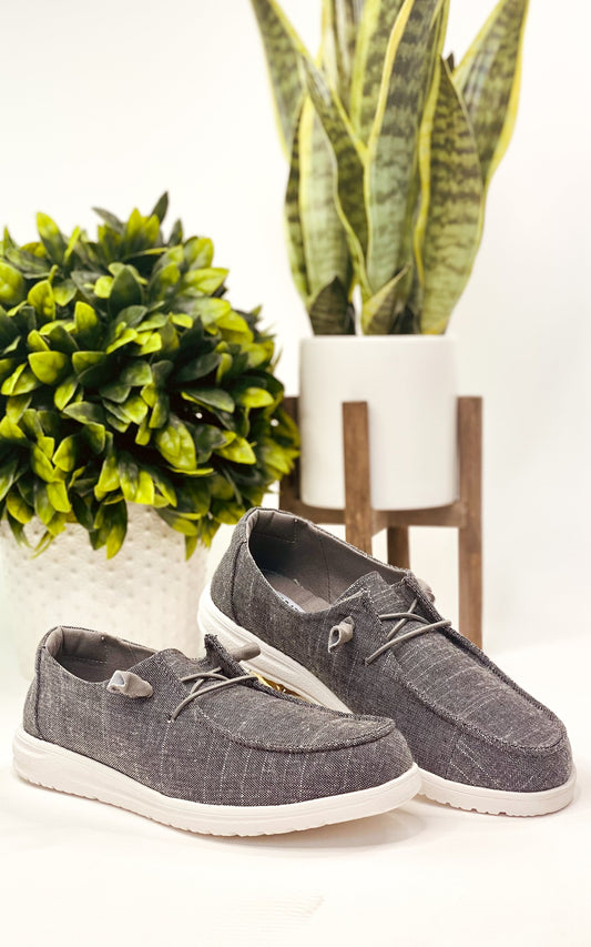 Maco Charcoal Sneaker With Memory Foam Footbed Heel Naughty Monkey