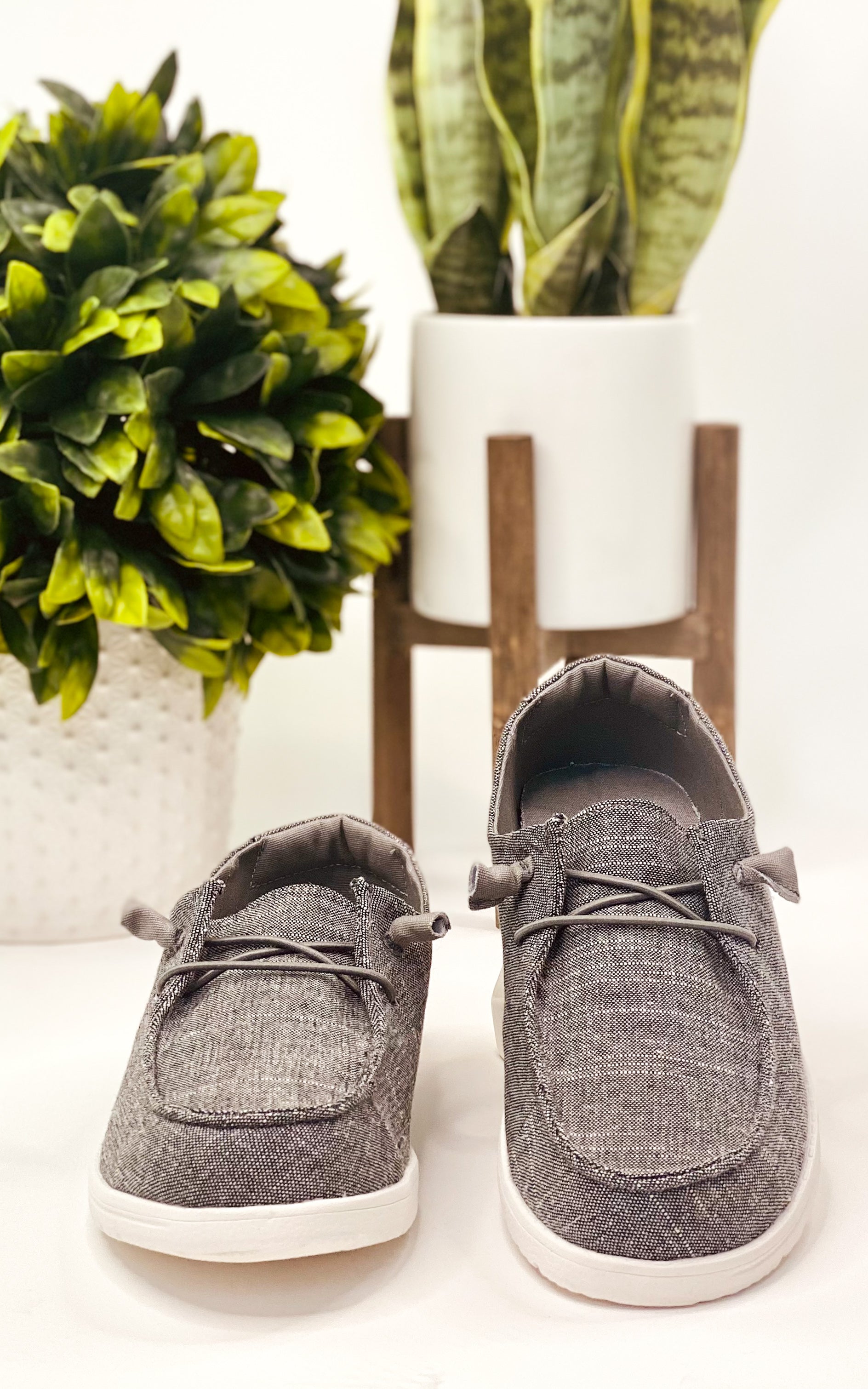 Maco Charcoal Sneaker With Memory Foam Footbed Heel Naughty Monkey