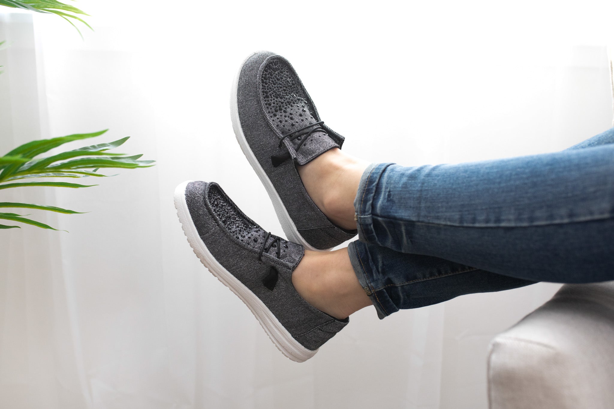 Maco Water Drop Sneaker Black Rhinestone Embellishments Naughty Monkey