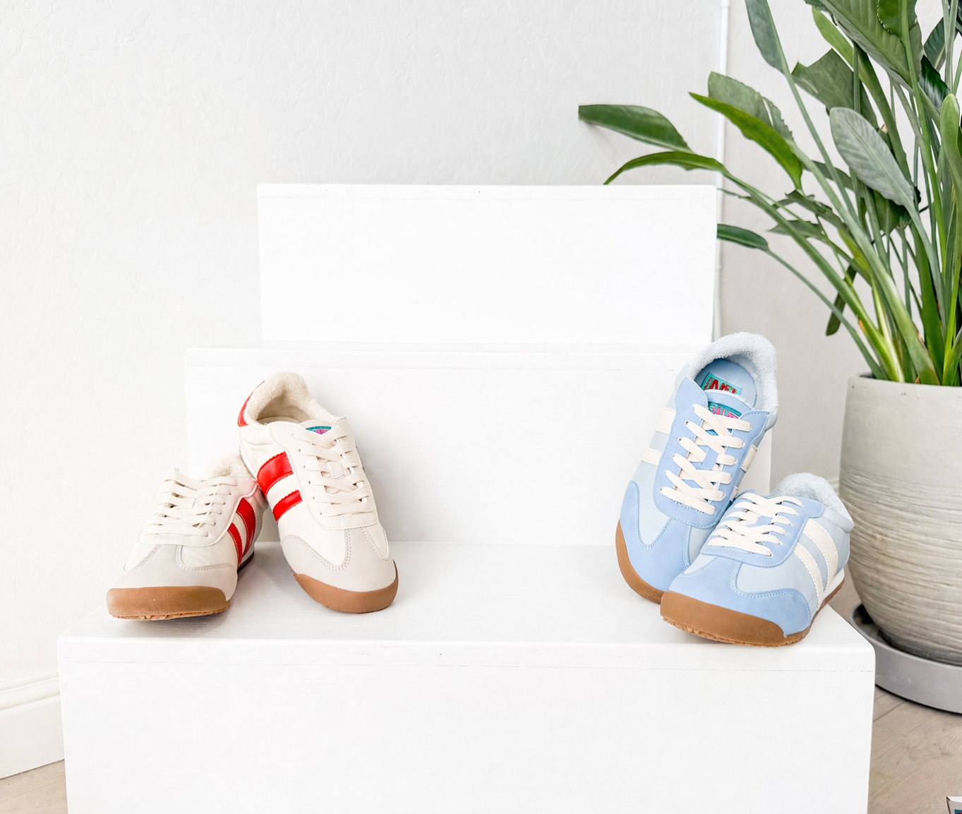 Madrid Sneaker Baby Blue Upper Faux Leather With Blue White Accents