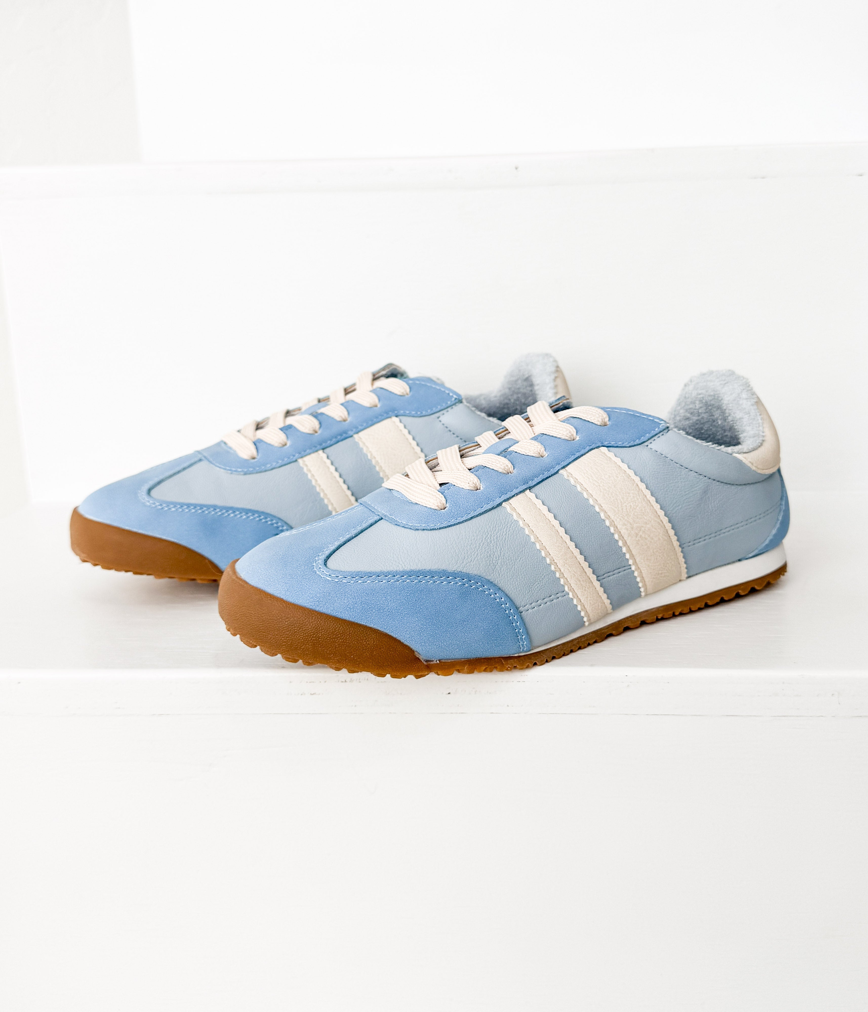 Madrid Sneaker Light Blue Faux Leather Upper Ultra Comfort Naughty Monkey