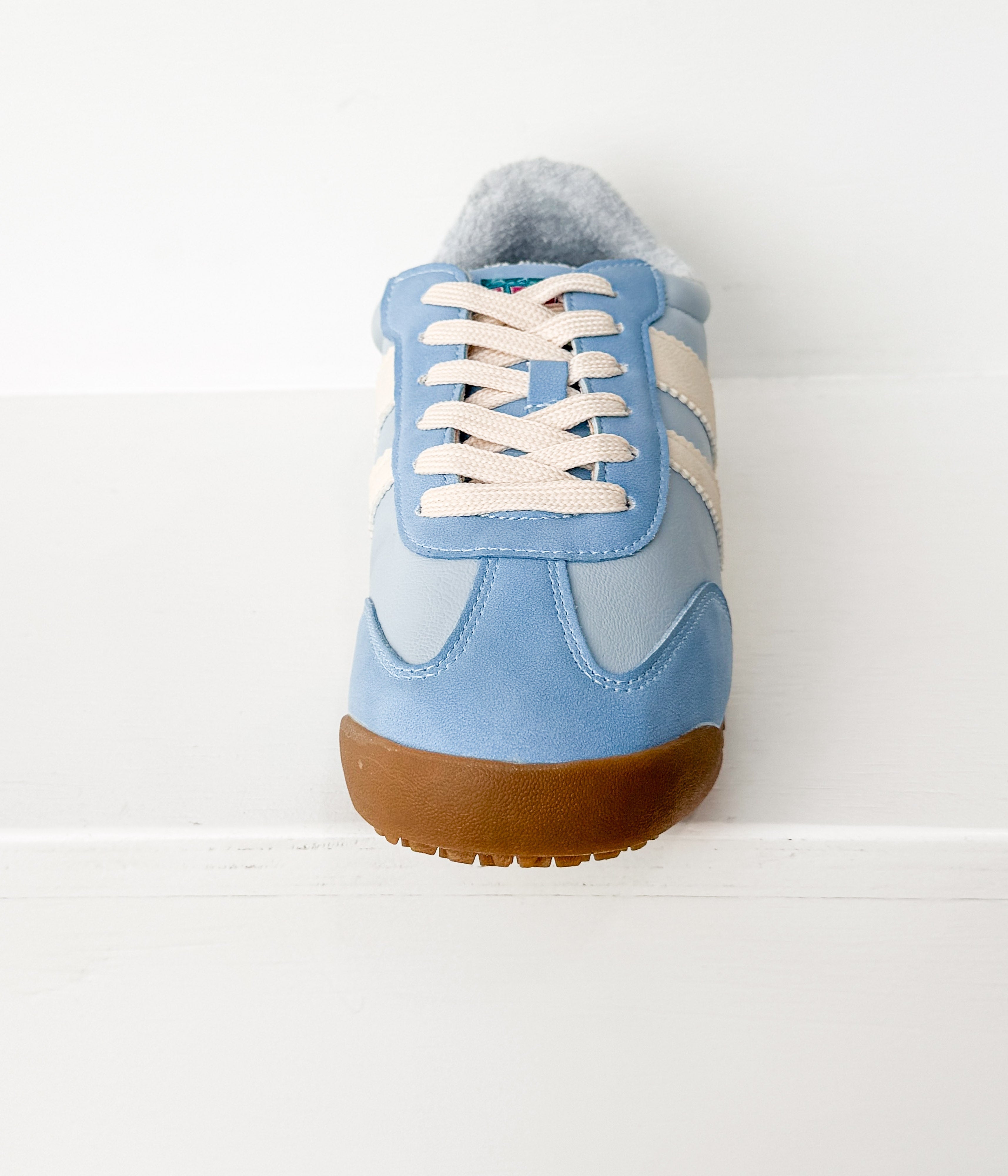Madrid Sneaker Light Blue Faux Leather Upper Ultra Comfort Naughty Monkey