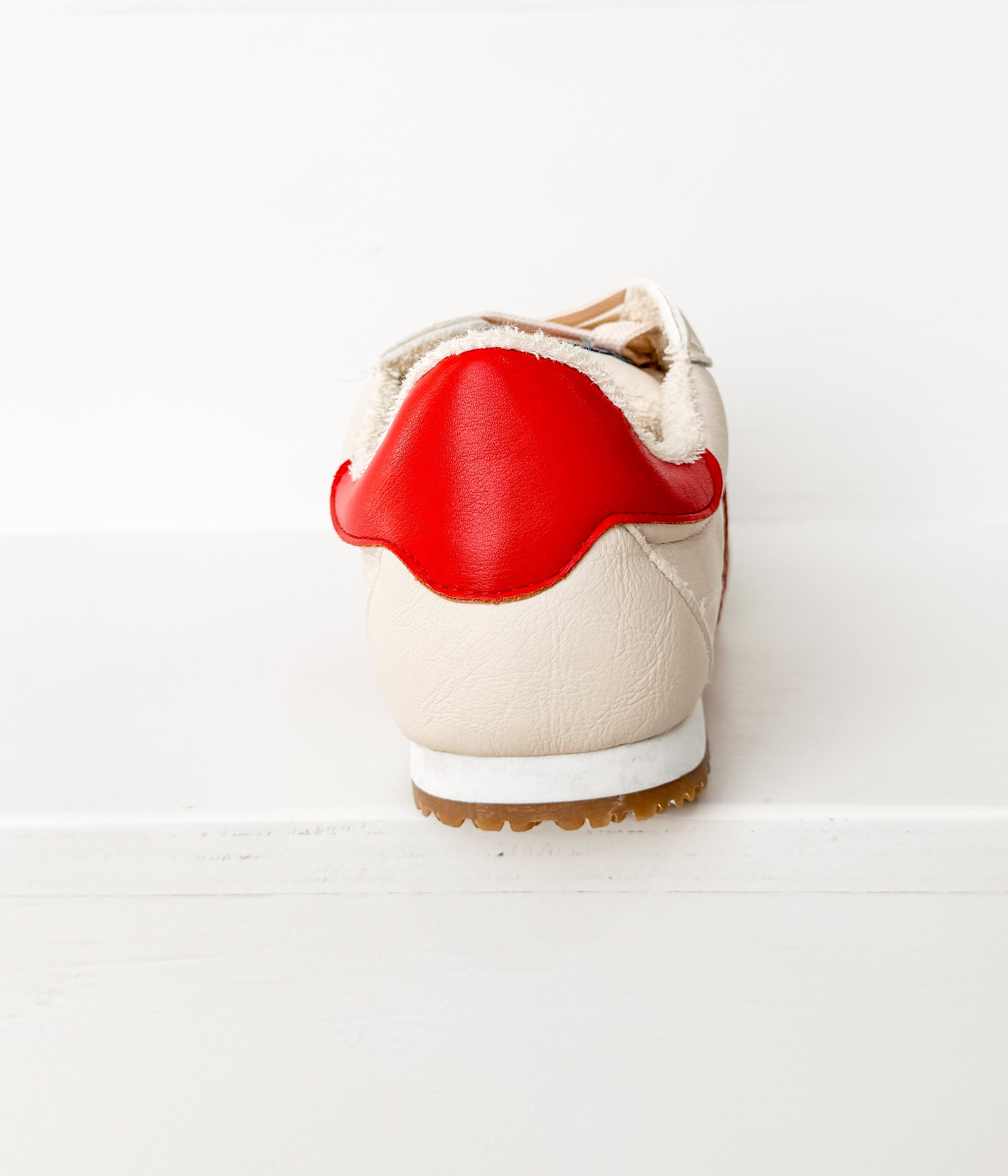 Madrid Sneaker Beige Red Cream Upper Ultra Comfort Footbed Naughty Monkey