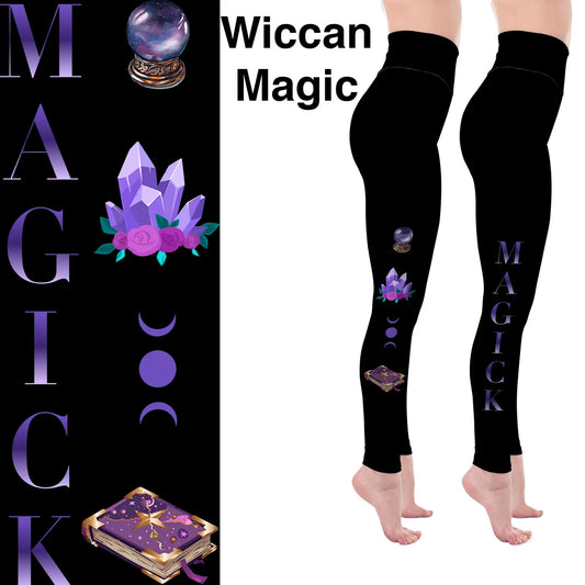 MM Leggings - Wiccan Magick with Pockets - Full & Capri Length - Main Product Image
