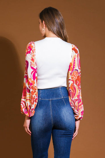 MAJESTIC FLOW SWEATER WOVEN TOP - Love Salve