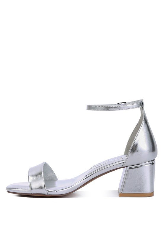 Makena Metallic Block Heel Sandals for Elegant Occasions - Love Salve 