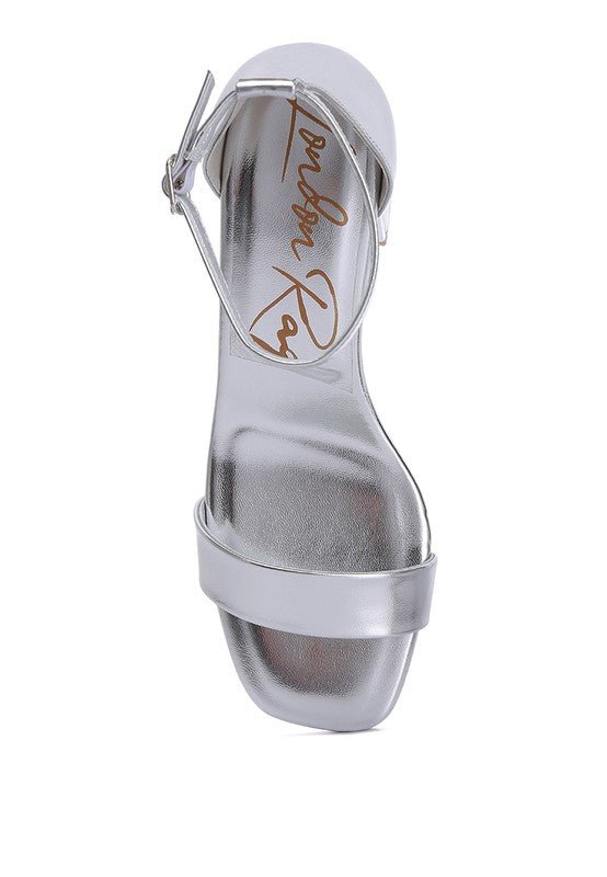 Makena Metallic Block Heel Sandals for Elegant Occasions - Love Salve 