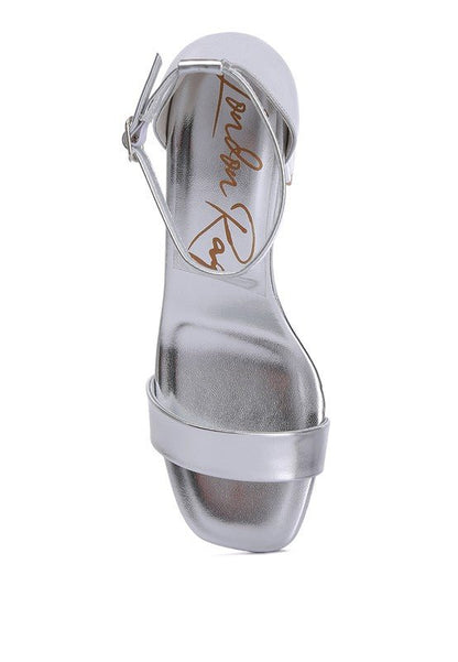 Makena Metallic Block Heel Sandals for Elegant Occasions - Love Salve 