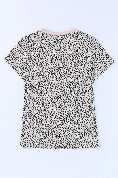 MAMA Animal Print Round Neck Short Sleeve T-Shirt - Love Salve