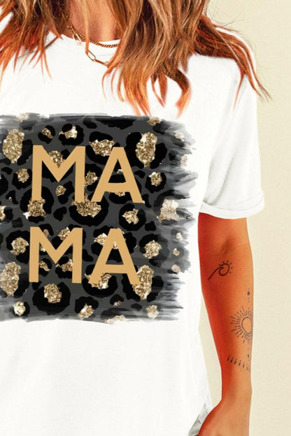 MAMA Round Neck Short Sleeve T-Shirt - Love Salve