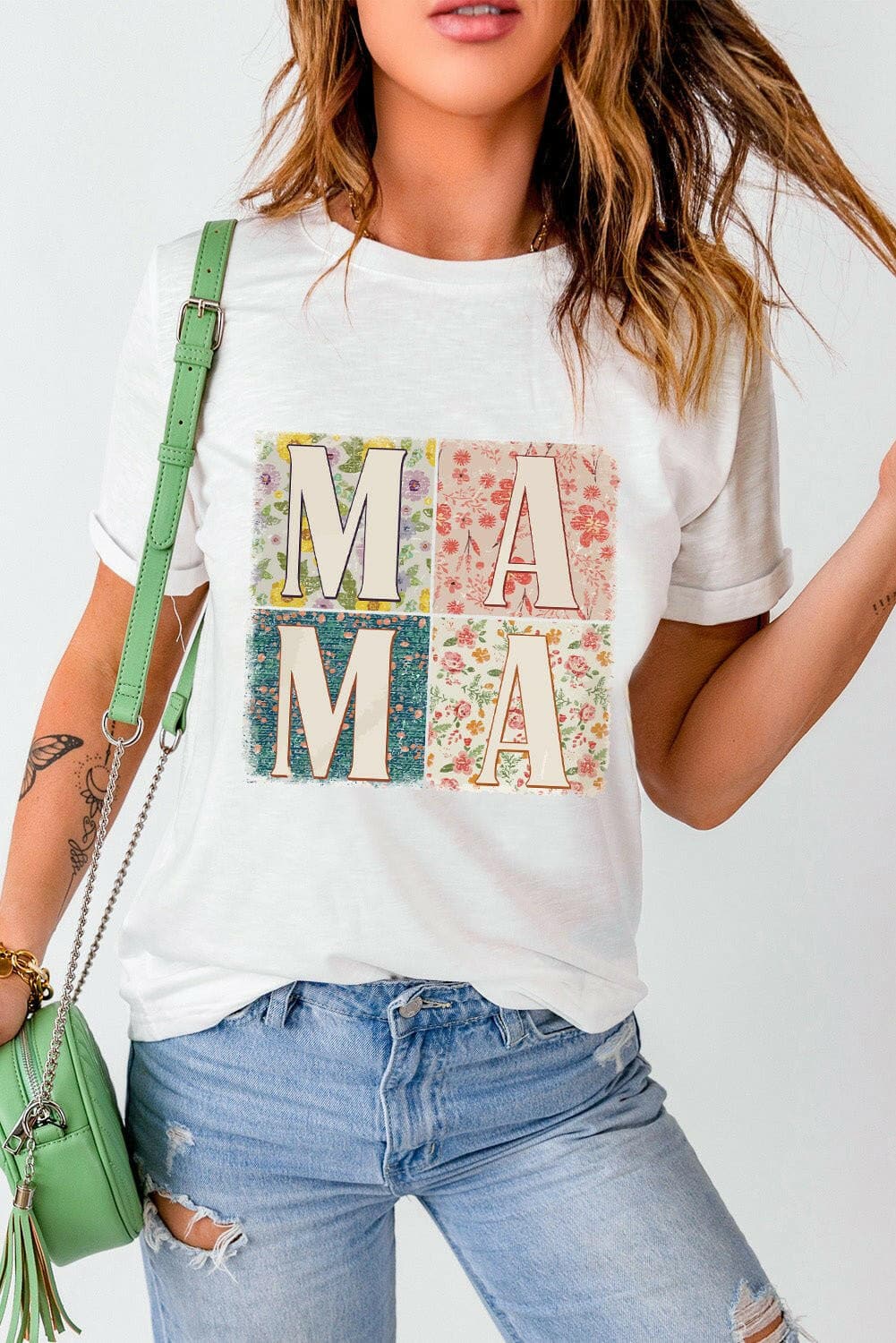 MAMA Round Neck Short Sleeve T-Shirt - Love Salve