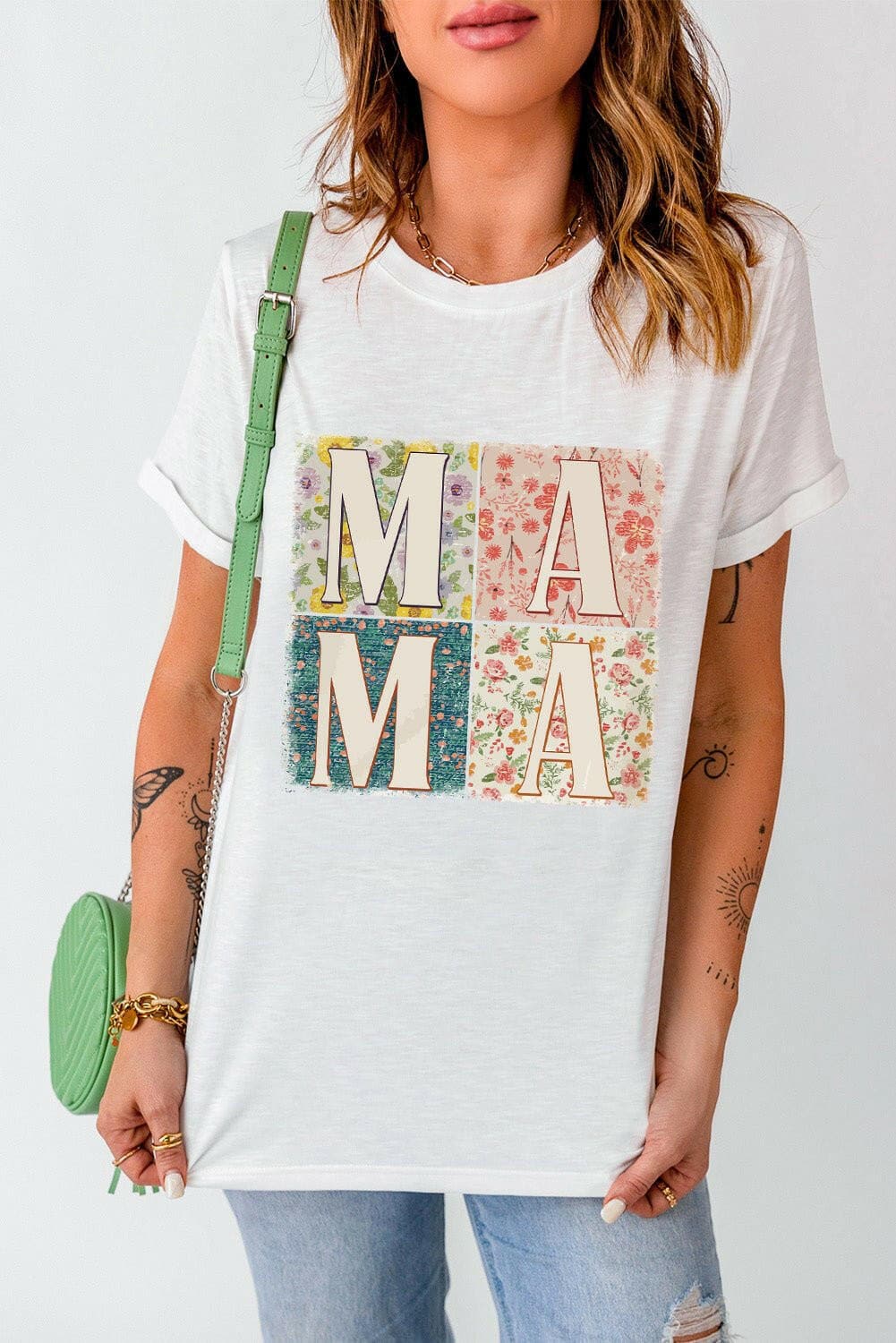 MAMA Round Neck Short Sleeve T-Shirt - Love Salve