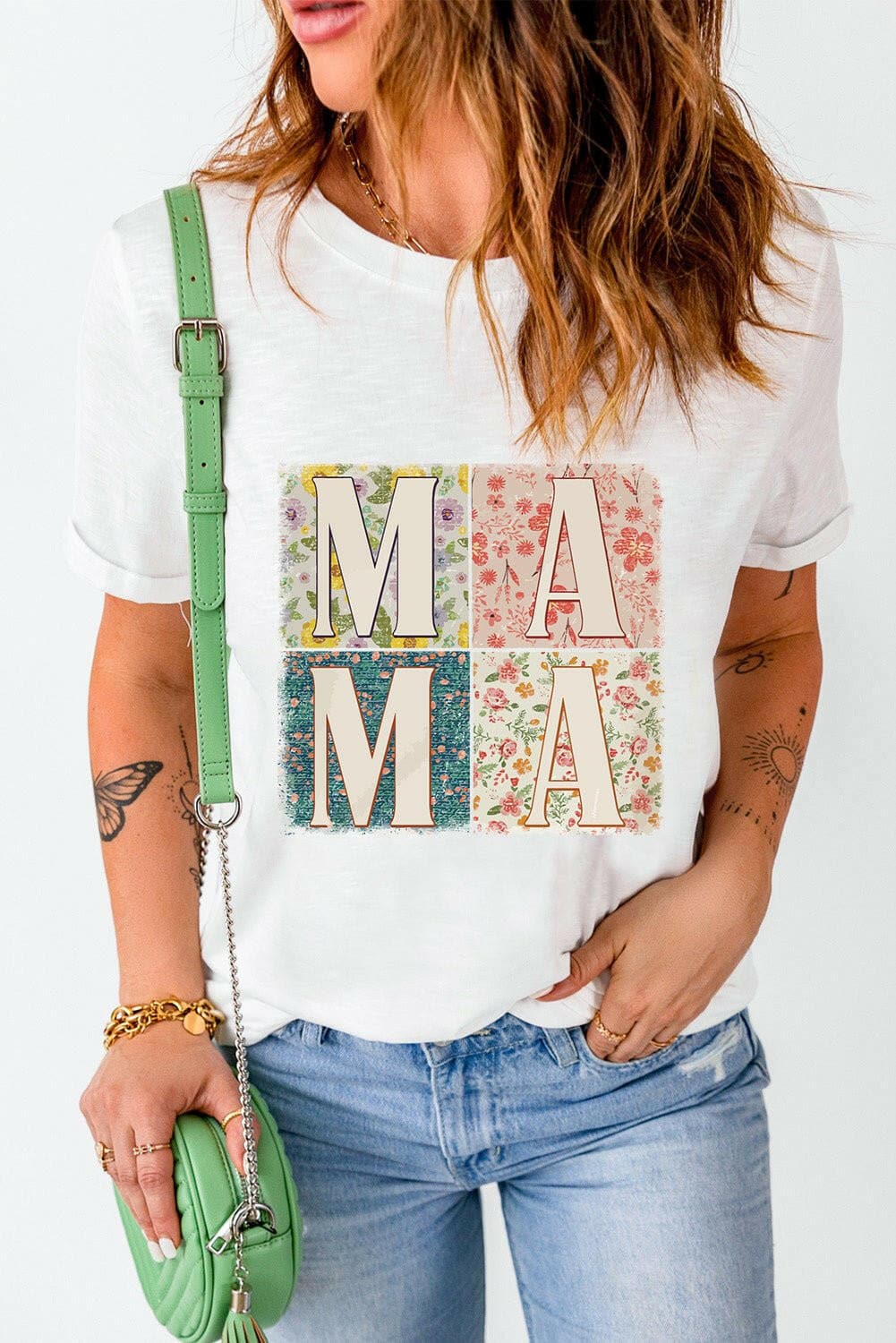 MAMA Round Neck Short Sleeve T-Shirt - Love Salve