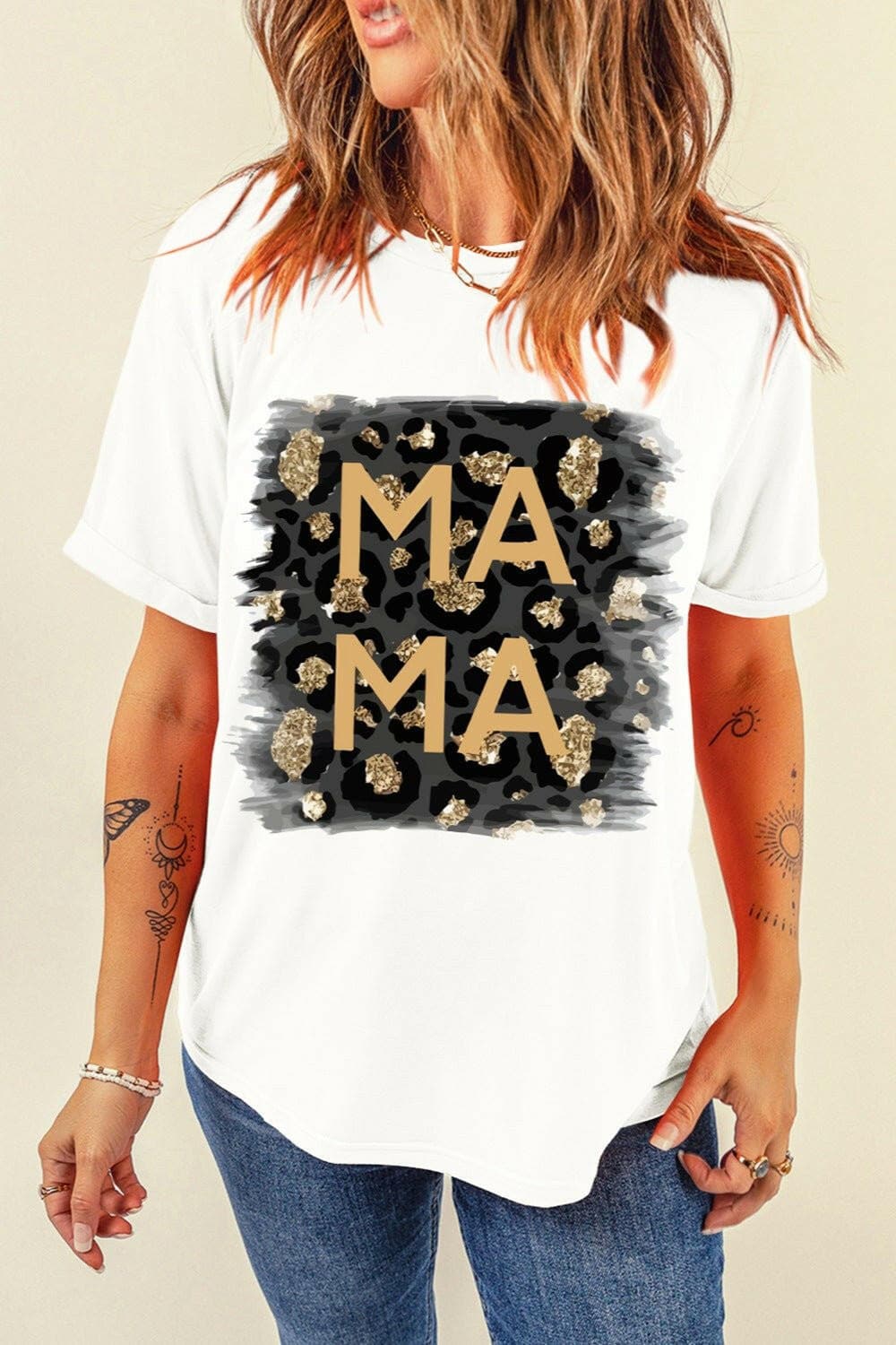 MAMA Round Neck Short Sleeve T-Shirt - Love Salve