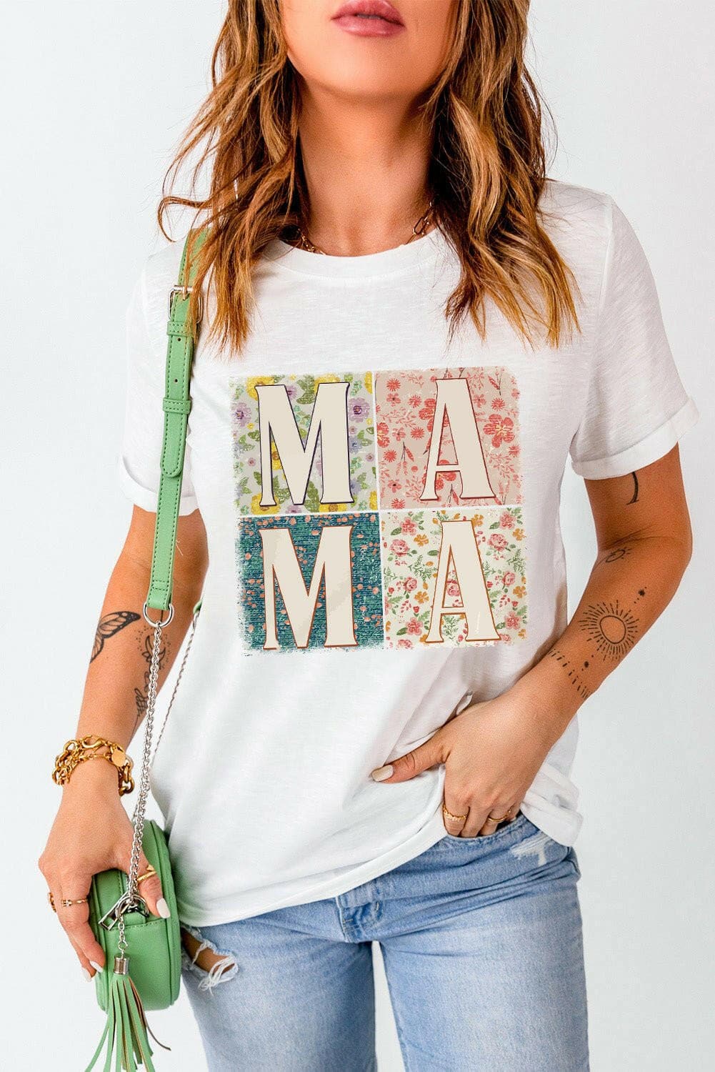 MAMA Round Neck Short Sleeve T-Shirt - Love Salve