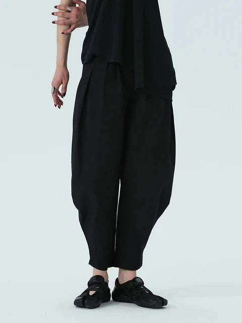 Rassah High Waist Harem Pants With Pockets Black Streetwear