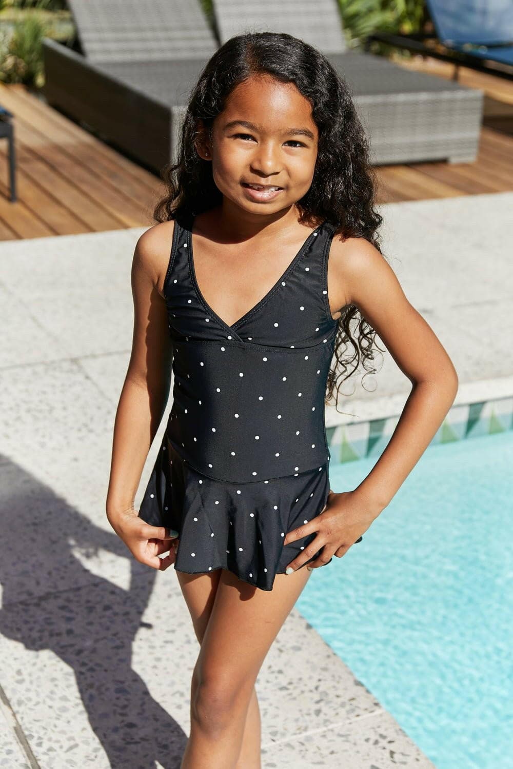 Elegant Black and White Polka Dot Swimsuit Dress by Marina West SwimExperience Timeless Elegance
 Unveil your charm this summer with the Elegant Black and White Polka Dot Swimsuit Dress by Marina West Swim. This exquisite swim dress Love Salve White Polka Dot Swimsuit Dressswimwear