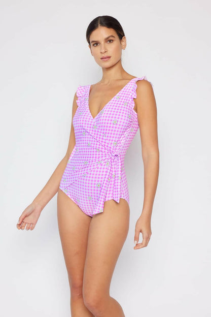 Float On Ruffle Wrap Swimsuit in Carnation Pink by Marina WestFloat On Ruffle Wrap Swimsuit in Carnation Pink by Marina West
 Embrace the sun with confidence in the Float On Ruffle Wrap Swimsuit in Carnation Pink by Marina WestLove Salve Ruffle Wrap Swimsuitswimwear