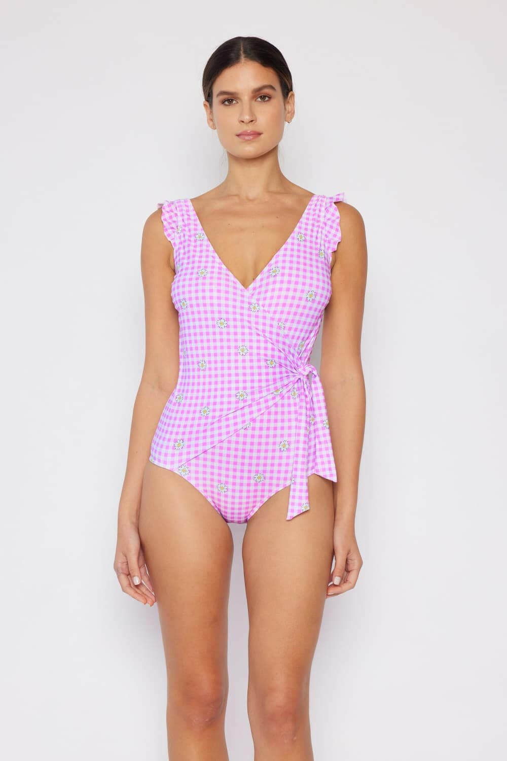 Float On Ruffle Wrap Swimsuit in Carnation Pink by Marina WestFloat On Ruffle Wrap Swimsuit in Carnation Pink by Marina West
 Embrace the sun with confidence in the Float On Ruffle Wrap Swimsuit in Carnation Pink by Marina WestLove Salve Ruffle Wrap Swimsuitswimwear