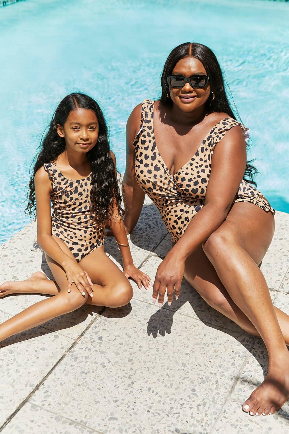 Marina West Swim Full Size Float On Ruffle Faux Wrap One-Piece in Leopard - Love Salve