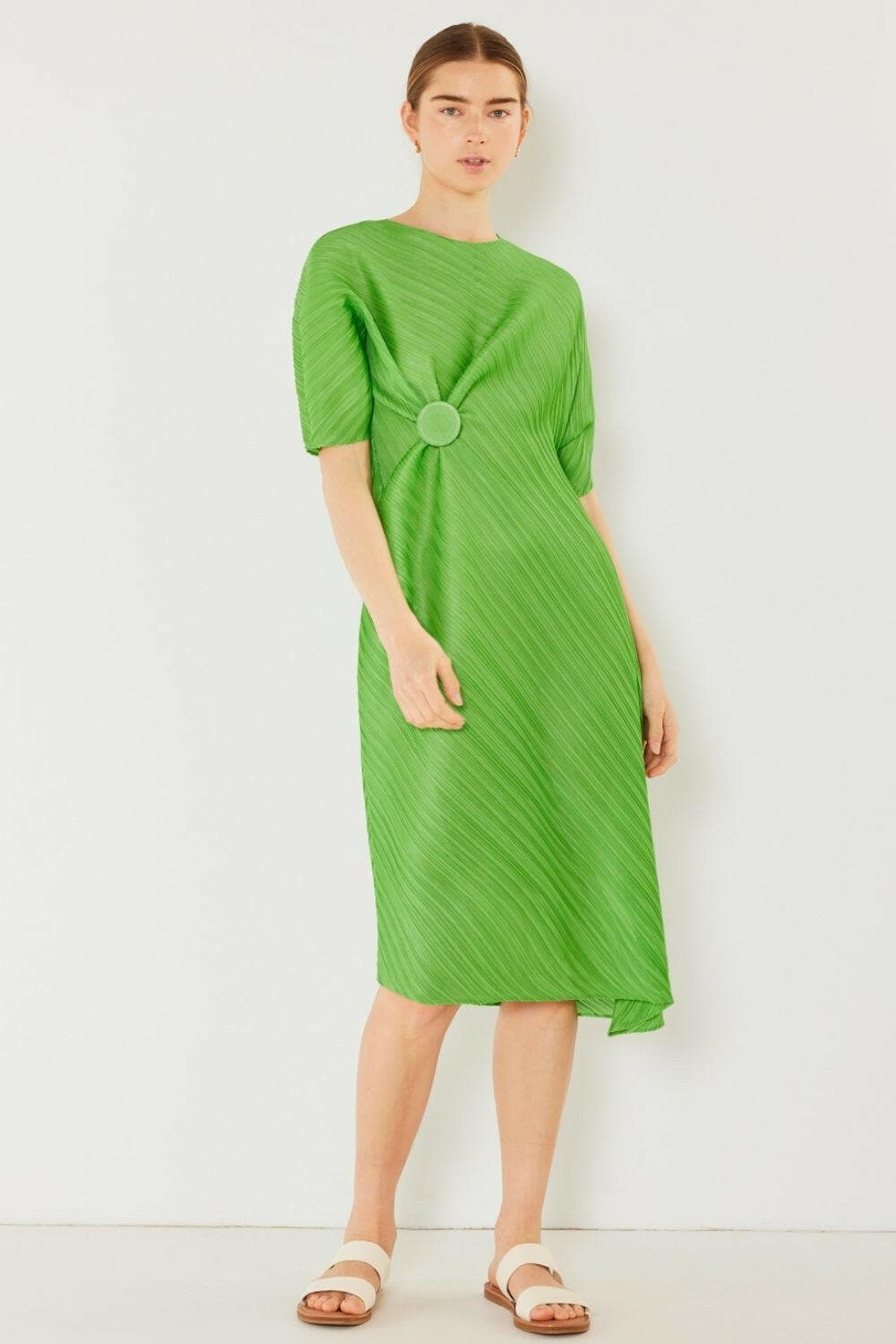 Marina West Swim Pleated Dolman Sleeve Dress - Love Salve