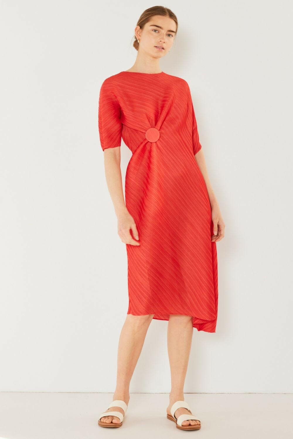 Marina West Swim Pleated Dolman Sleeve Dress - Love Salve