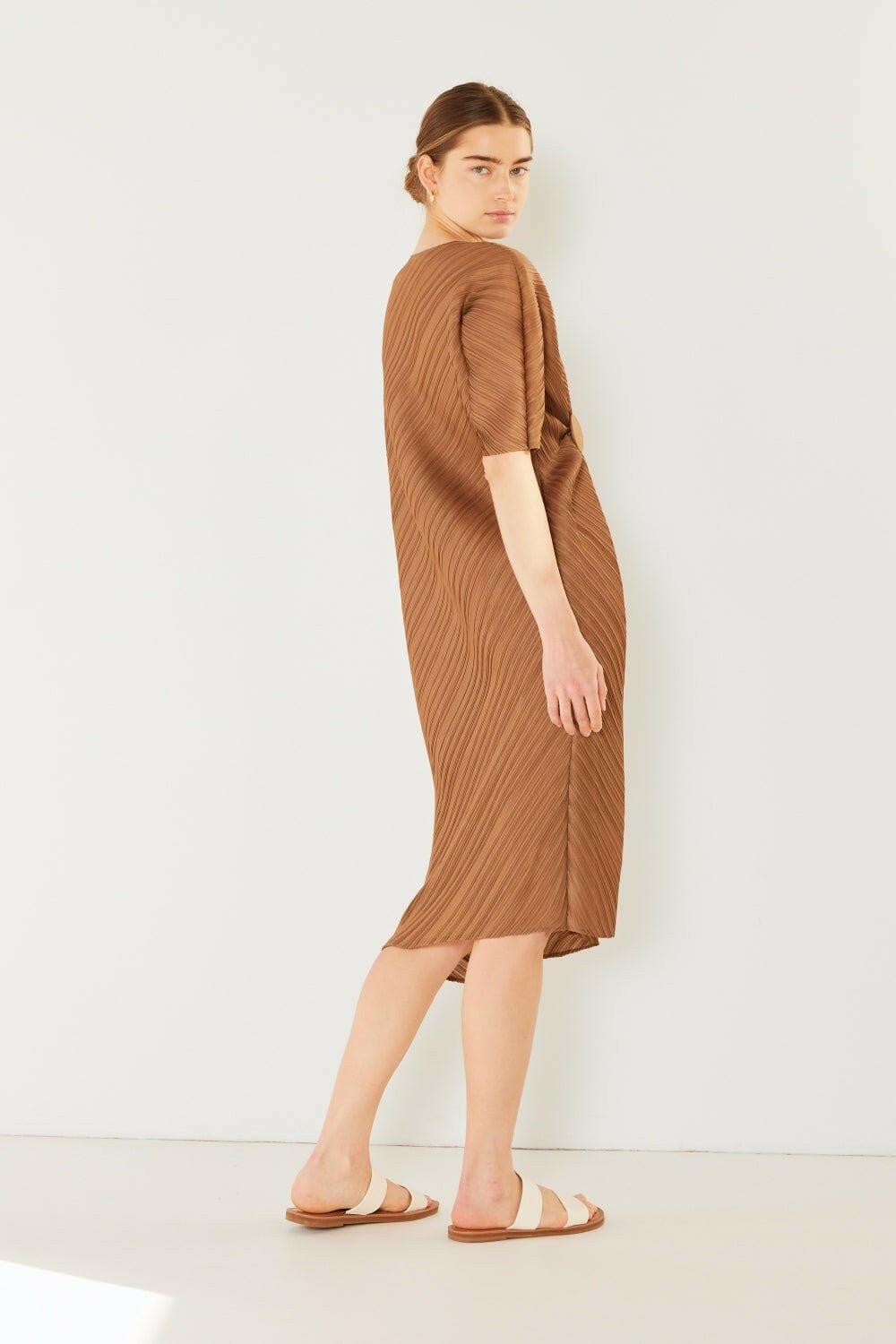 Marina West Swim Pleated Dolman Sleeve Dress - Love Salve