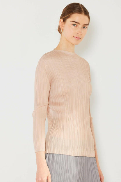 Marina West Swim Pleated Long Sleeve Boatneck Top - Love Salve