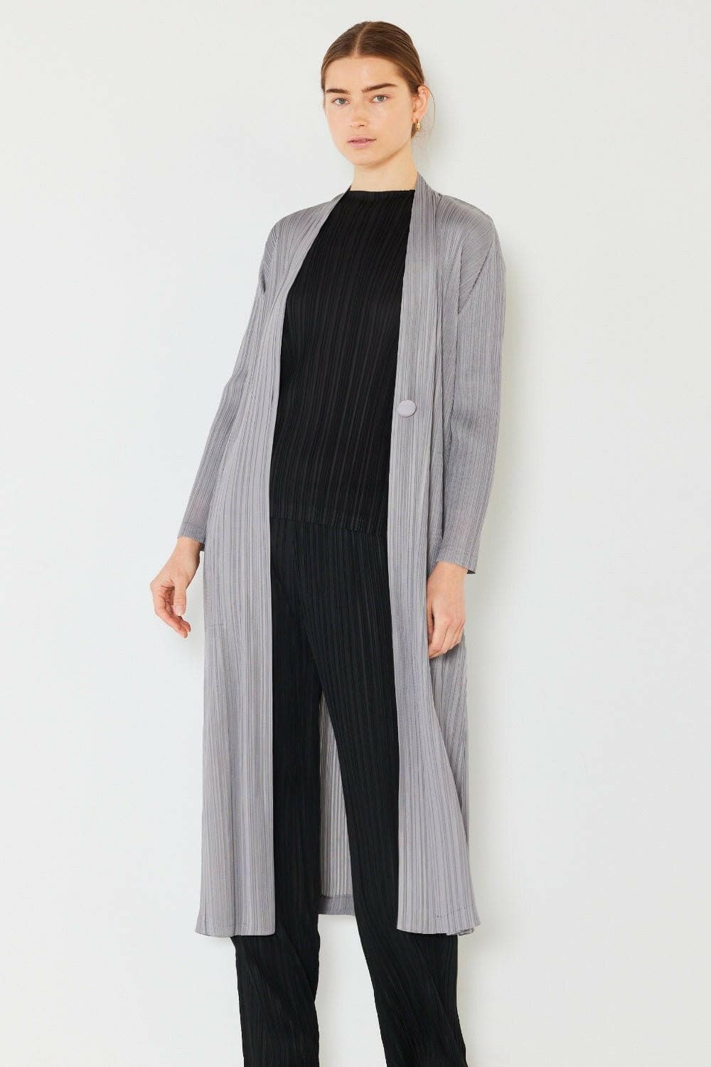 Marina West Swim Pleated Long Sleeve Cardigan - Love Salve