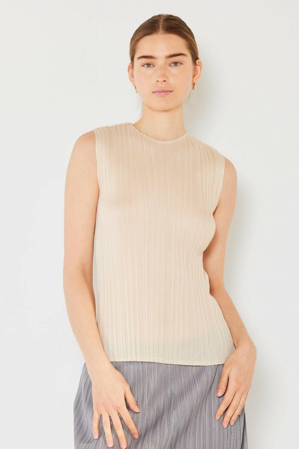 Marina West Swim Pleated Sleeveless Crewneck Tank - Love Salve