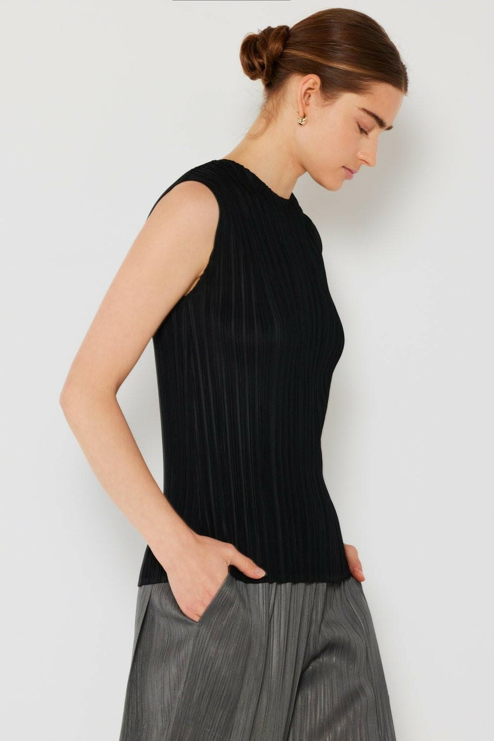 Marina West Swim Pleated Sleeveless Crewneck Tank - Love Salve