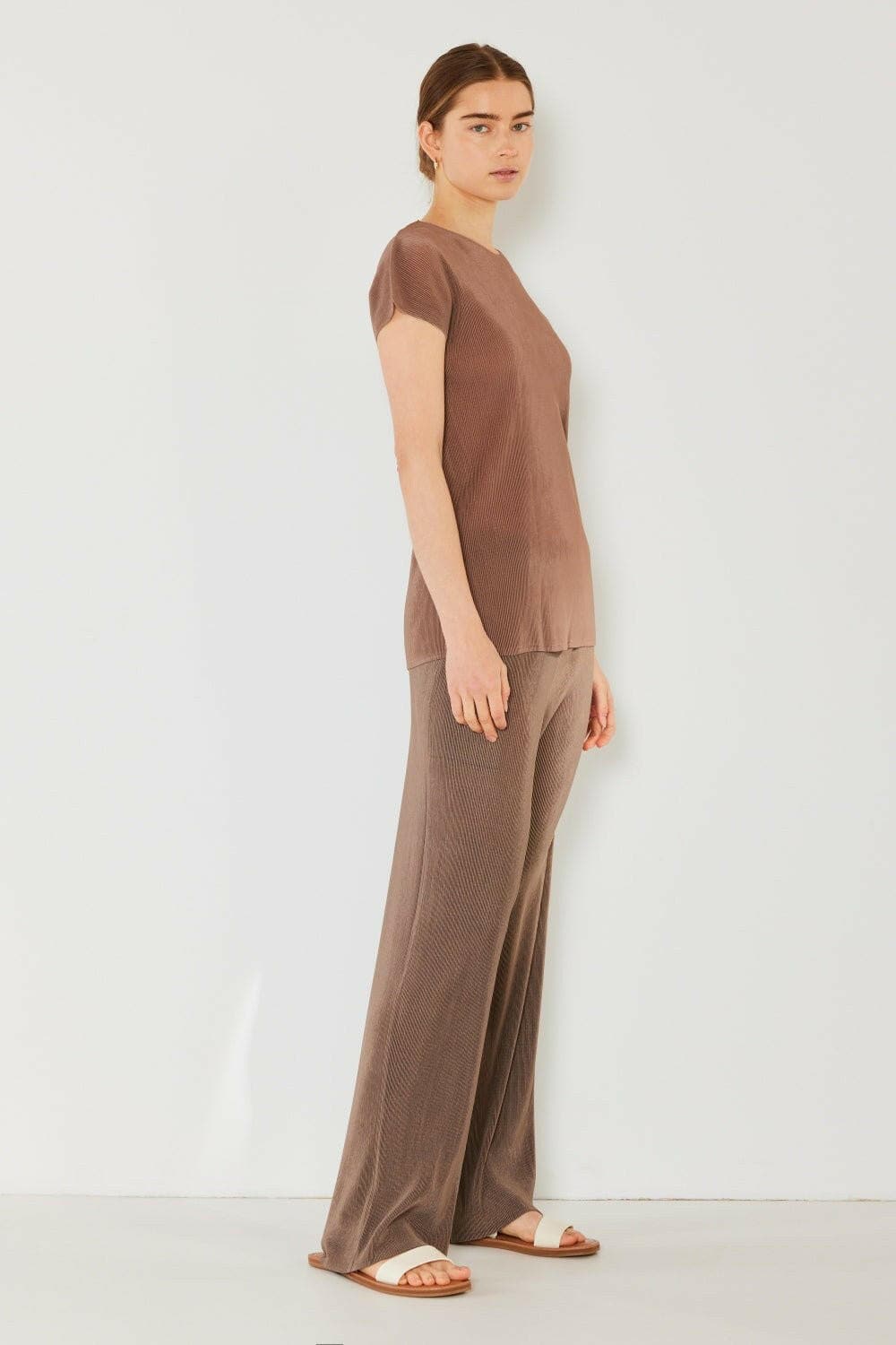 Elevate Your Style: Chic Ribbed Wide Leg Pants with Pleated Accents - Elevate Your Style with Chic Ribbed Wide Leg Pants
 Step into a world of sophistication with the Marina West Swim Ribbed Wide Leg Pants. These pants are not just a pLove Salve Chic Ribbed Wide Leg Pants