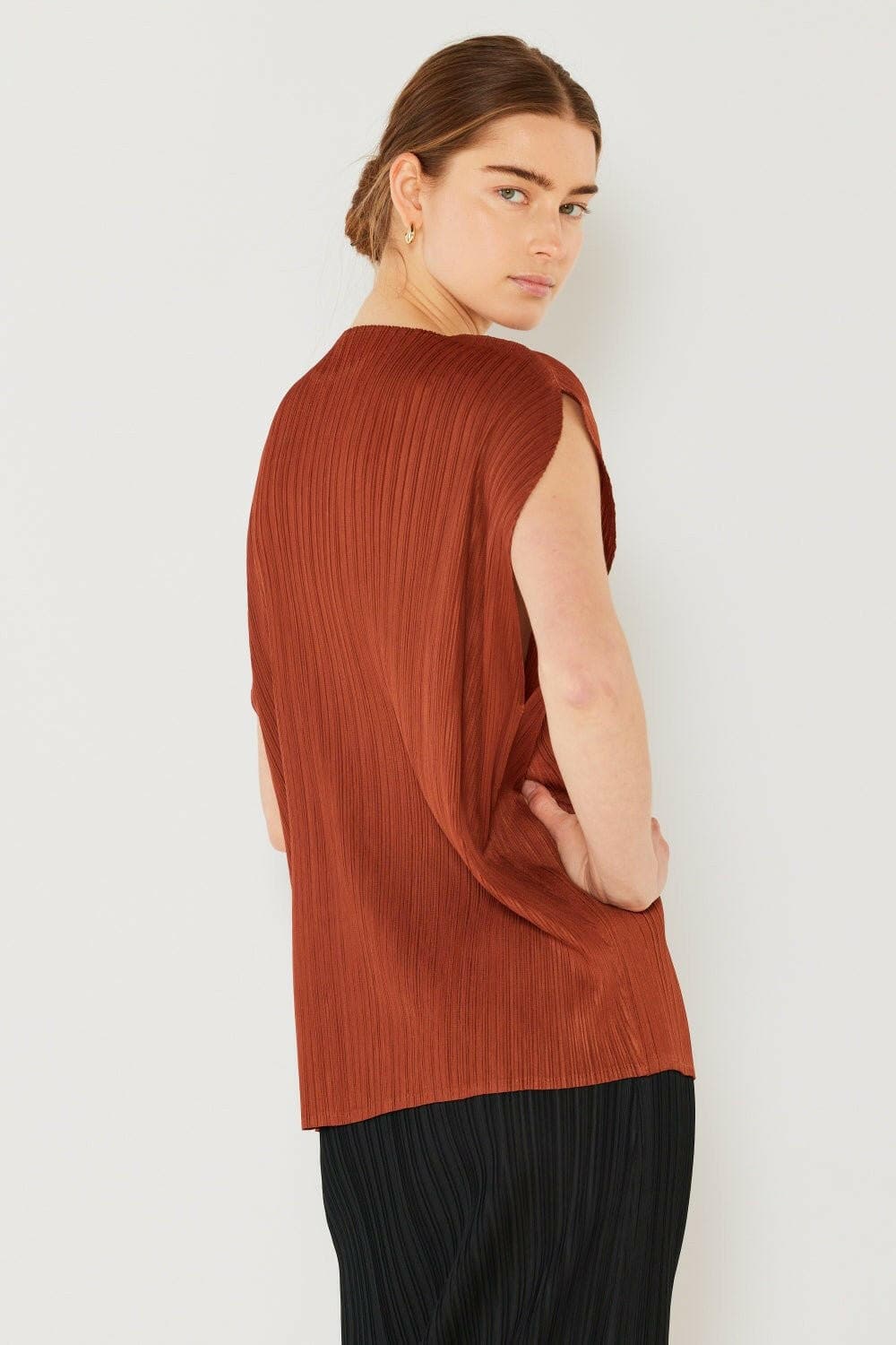 Marina West Swim Rib Pleated Oversized Dolman Sleeve Top - Love Salve