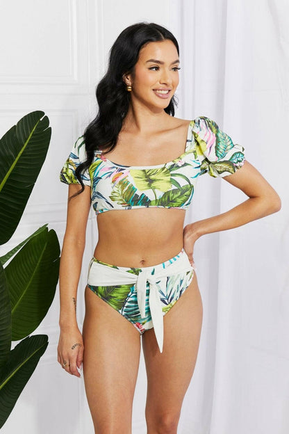 Marina West Swim Vacay Ready Puff Sleeve Bikini in Floral - Love Salve