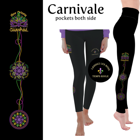 Carnivale  Mardi Gras Handmade Leggings with Pockets MM