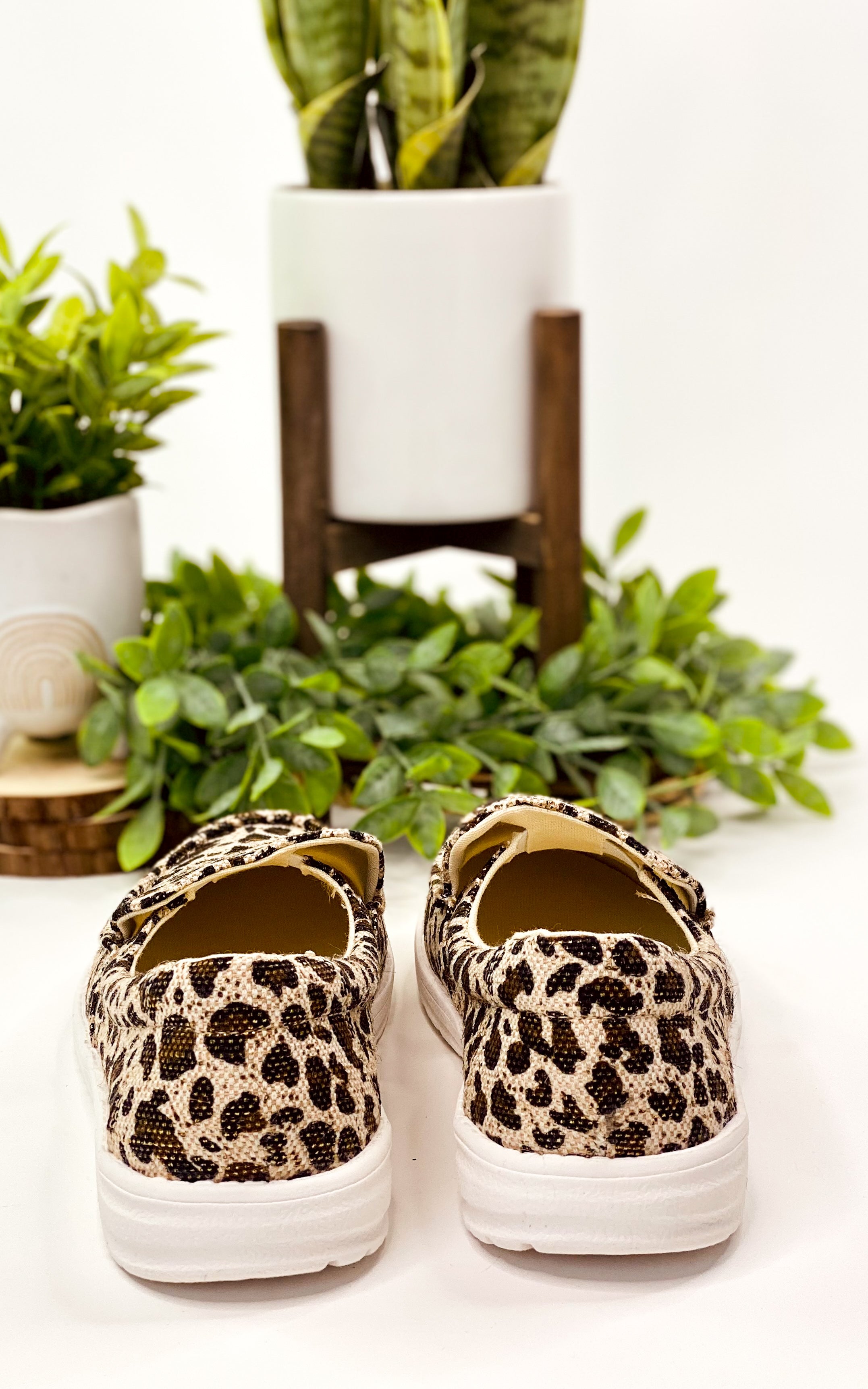 Maya Leopard Sneakers Moc Toe Memory Foam Footbed Comfort Naughty Monkey