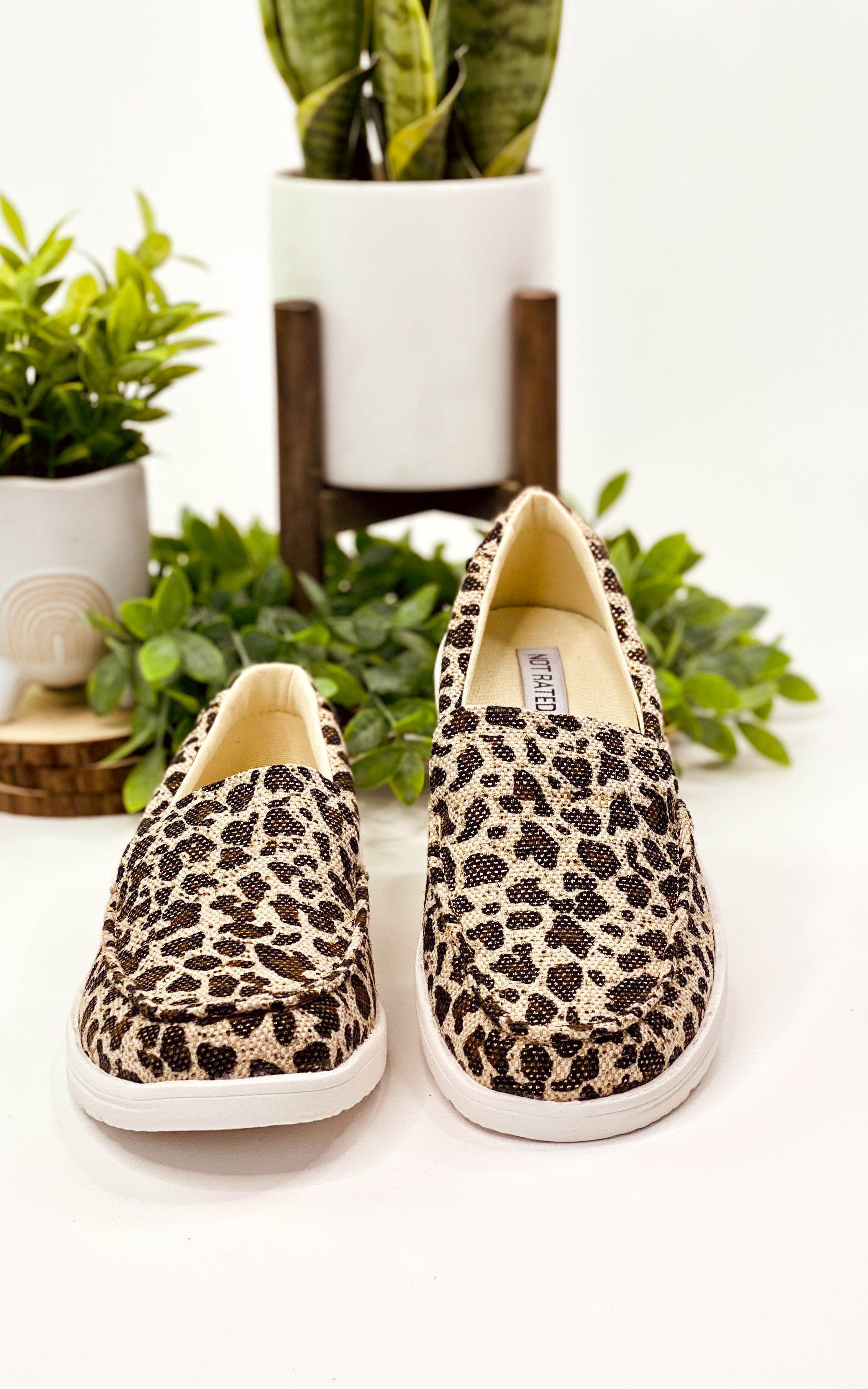 Maya Leopard Sneakers Moc Toe Memory Foam Footbed Comfort Naughty Monkey