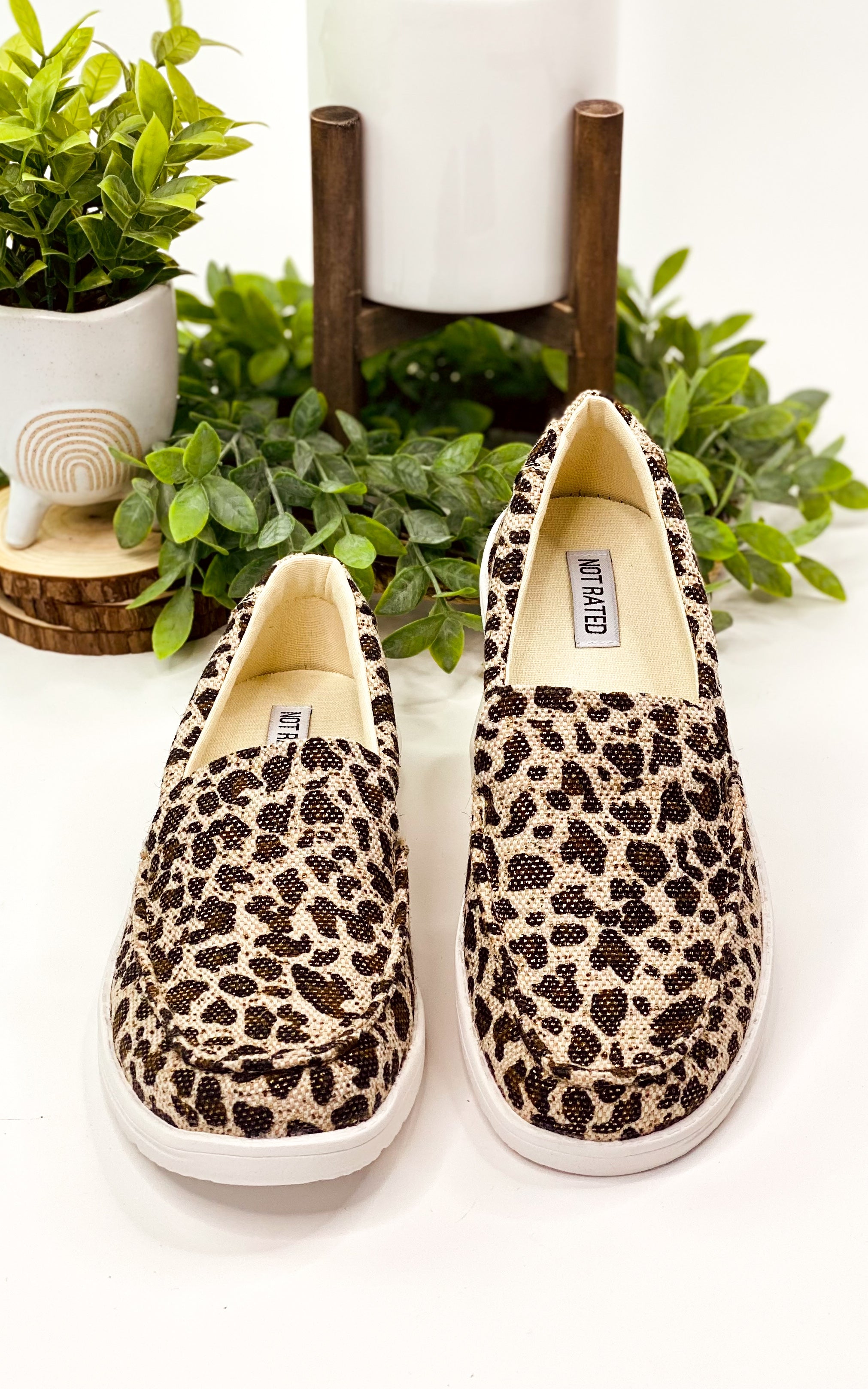 Maya Leopard Sneakers Moc Toe Memory Foam Footbed Comfort Naughty Monkey